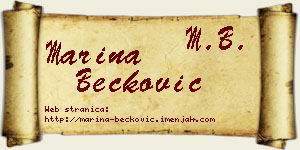 Marina Bećković vizit kartica